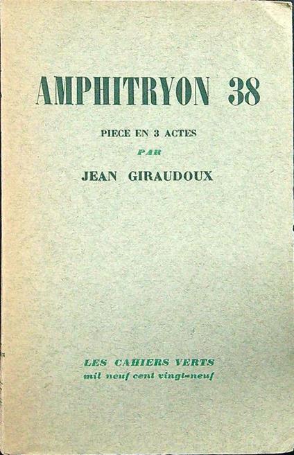 Amphitryon 38 - Jean Giraudoux - copertina