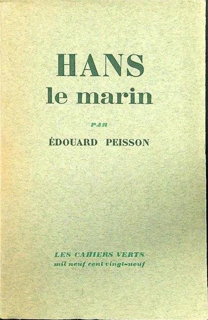 Hans le marin - Edouard Peisson - copertina