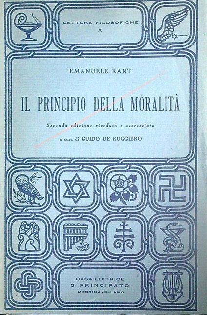 Il principio della moralita' - Emanuele Kant - copertina