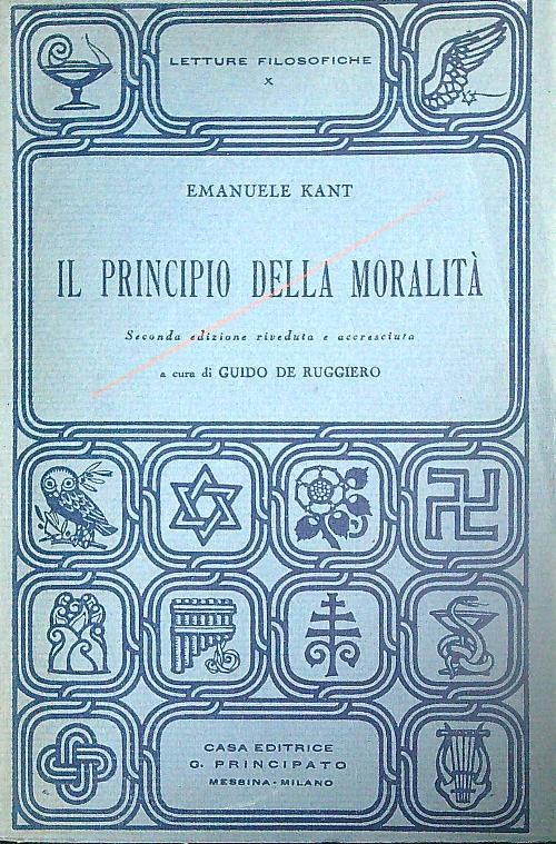 Il principio della moralita' - Emanuele Kant - copertina