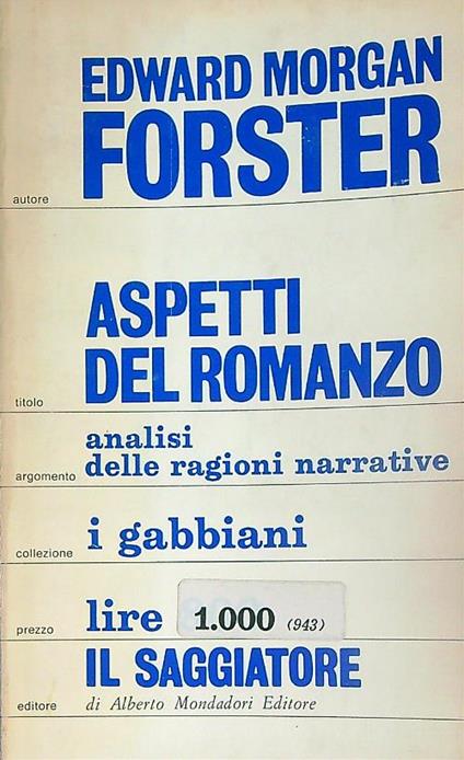 Aspetti del romanzo - Edward Morgan Forster - copertina