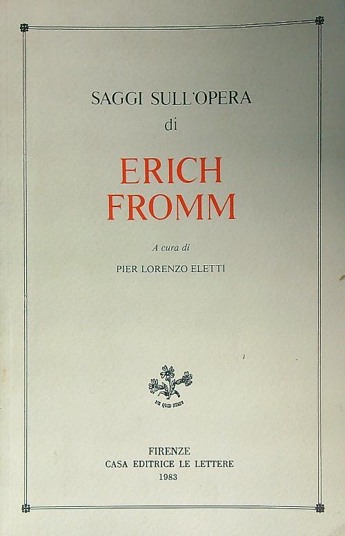 Saggi sull'opera di Erich Fromm - Pier Lorenzo Eletti - copertina