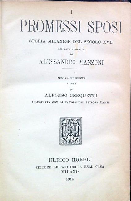 I Promessi Sposi - Alessandro Manzoni - copertina