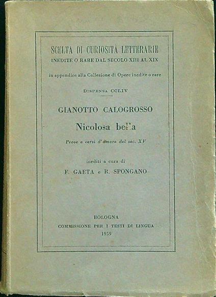 Nicolosa Bella - Gianotto Calogrosso - copertina