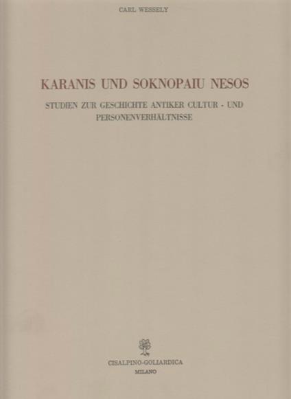 Karanis und Soknopaiu Nesos - Carl Wessely - copertina