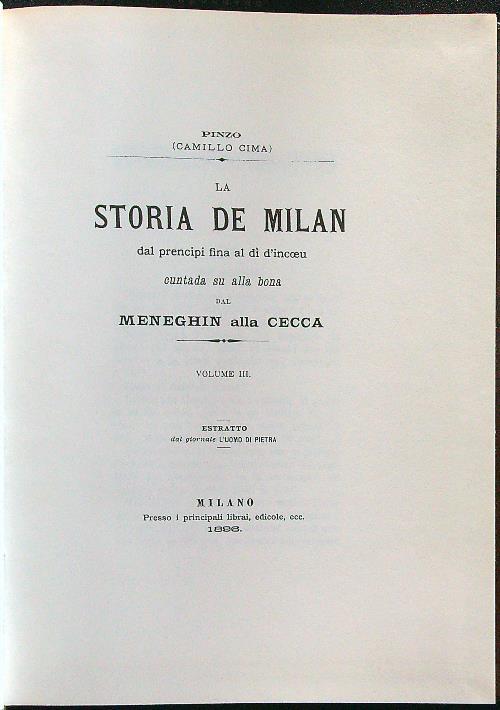 Storia de Milan III - Camillo Cima - copertina