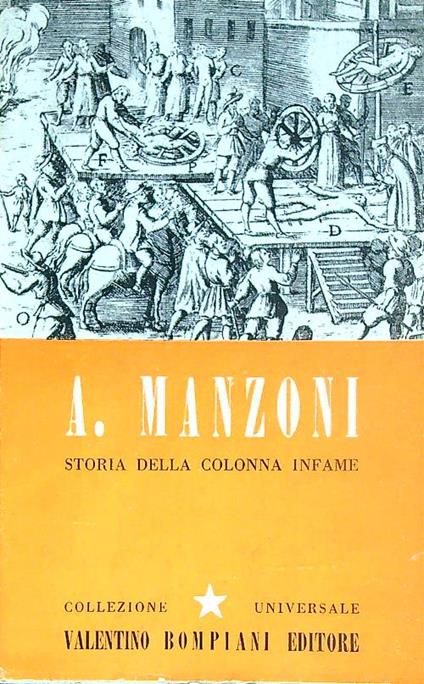 Storia della colonna infame - Alessandro Manzoni - copertina