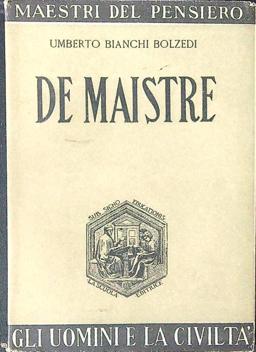 De Maistre - Umberto Bianchi Bolzedi - copertina