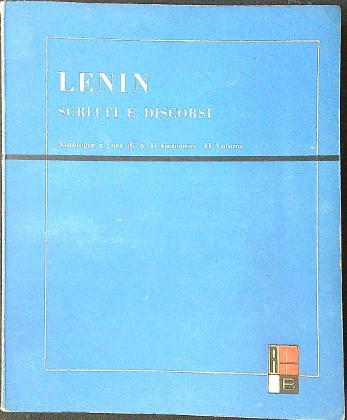 Scritti e discorsi vol. II - Lenin - copertina