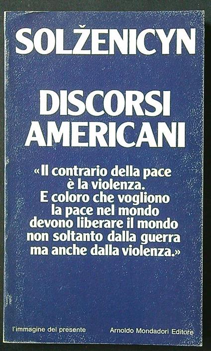 Discorsi americani - A. Solzenicyn - copertina