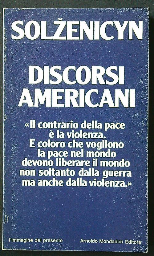 Discorsi americani - A. Solzenicyn - copertina