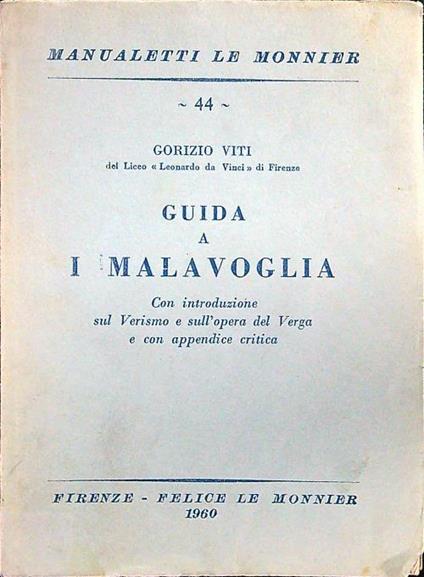 Guida a I Malavoglia - Gorizio Viti - copertina