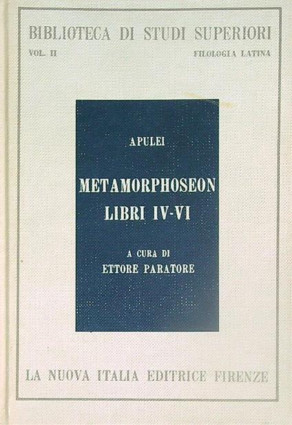 Metamorphosen libri IV-VI - Apulei - copertina