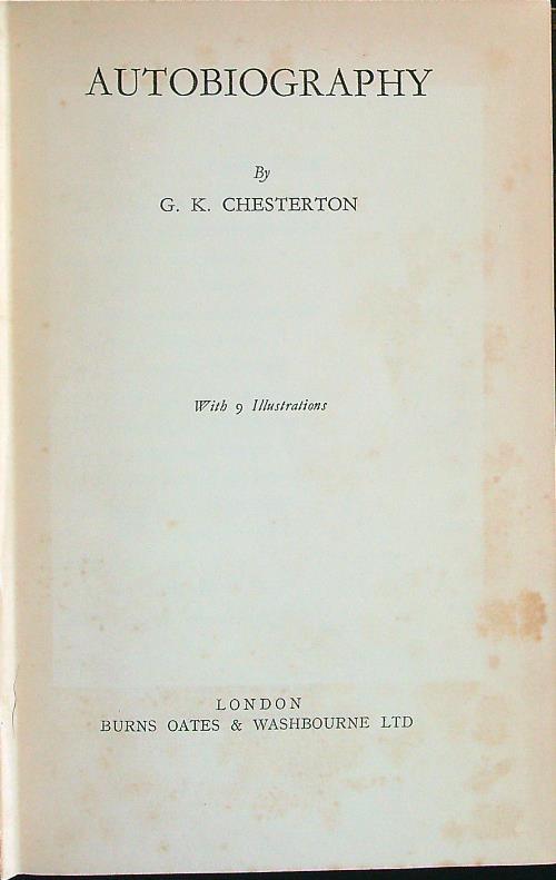 Autobiography - G.K. Chesterton - copertina