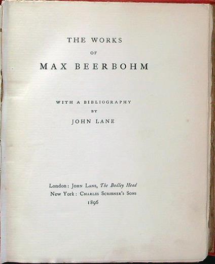 The works of Max Beerbohm - Beerbohm - copertina