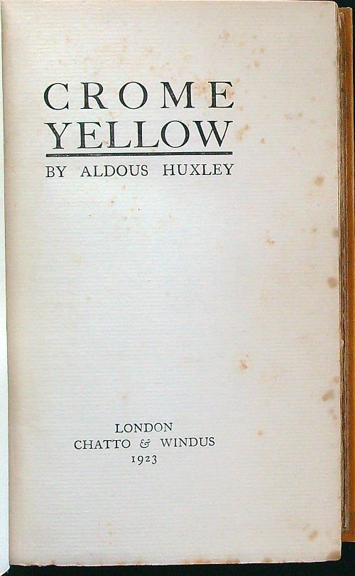 Crome yellow - Aldous Huxley - copertina
