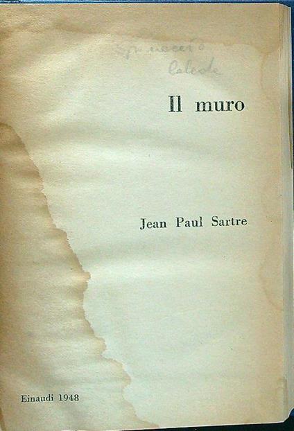 Il muro - Jean Paul Sartre - copertina