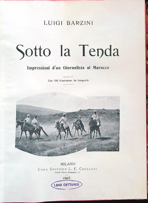 Sotto la tenda - Luigi Barzini - copertina