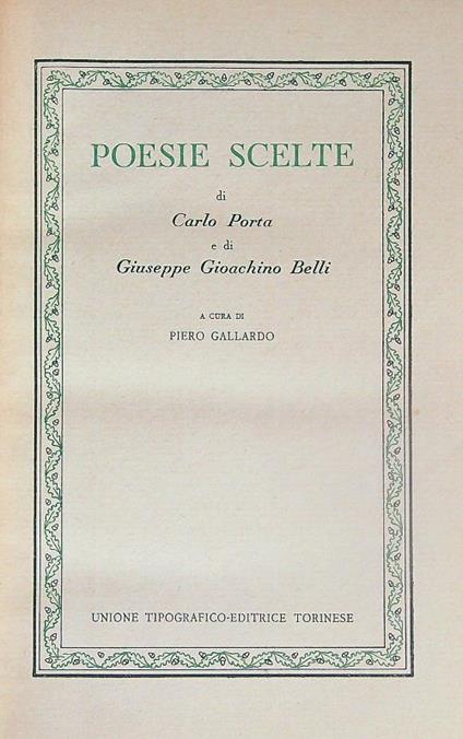 Poesie scelte  - Carlo Porta - copertina