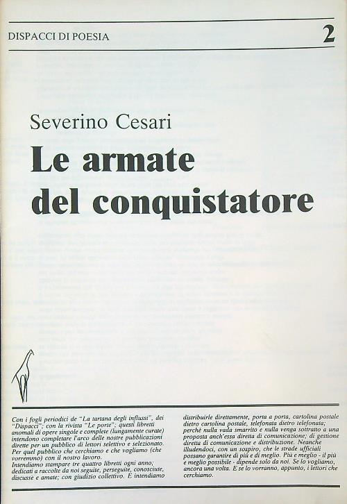 Le armate del conquistatore - Severino Cesari - copertina