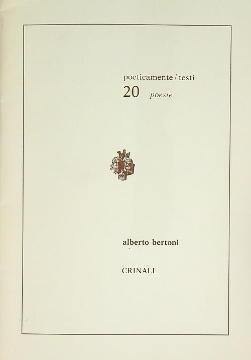 Crinali - Alberto Bertoni - copertina