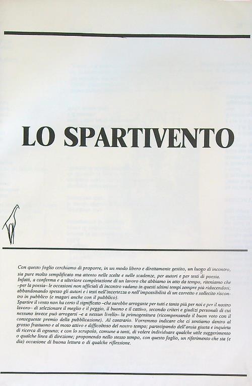 Lo spartivento. Numero 3/ giugno 1987 - copertina