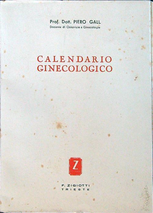 Calendario ginecologico - Piero Gall - copertina