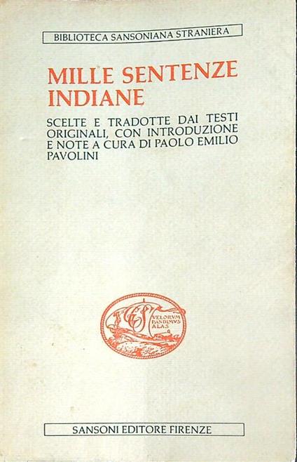 Mille sentenze indiane - copertina