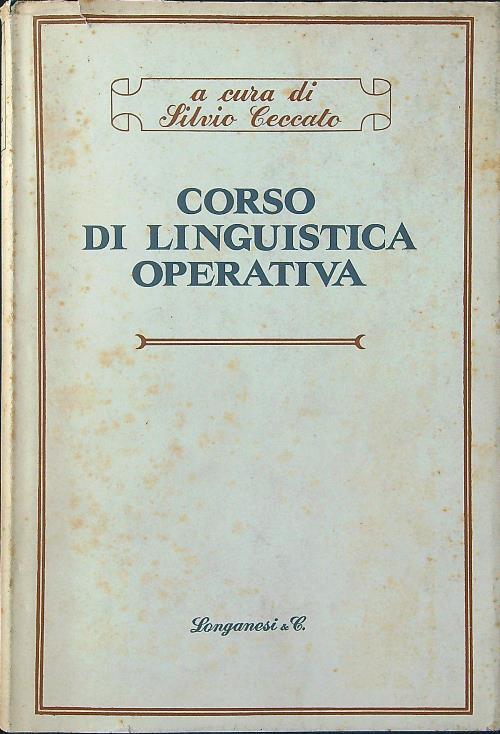 Corso di linguistica operativa - Silvio Ceccato - copertina