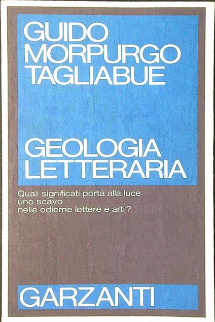 Geologia letteraria - Guido Morpurgo Tagliabue - copertina