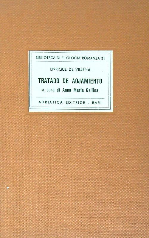 Tratado de aojamiento - Enrique de Villena - copertina