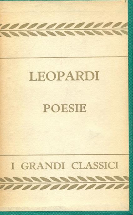 Poesie - Giacomo Leopardi - copertina