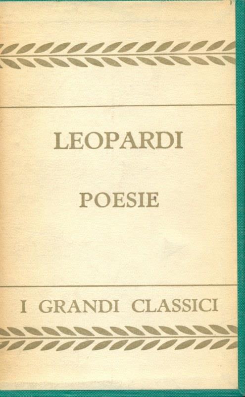 Poesie - Giacomo Leopardi - copertina