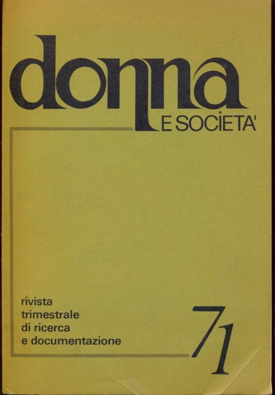 Donna e società n.71 / luglio-settembre 1984 - / - copertina