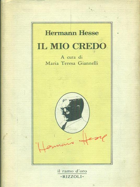 Il  mio credo - Hermann Hesse - copertina