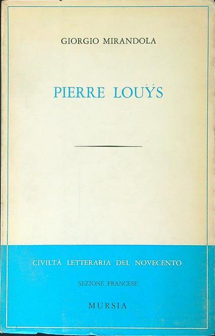 Pierre Louys - Giorgio Mirandola - copertina