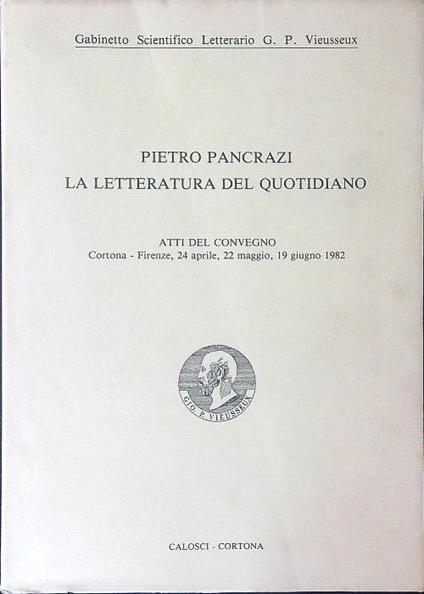 La  letteratura del quotidiano - Pietro Pancrazi - copertina