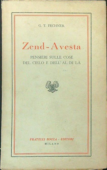 Zend'Avesta - G. T. Fechner - copertina