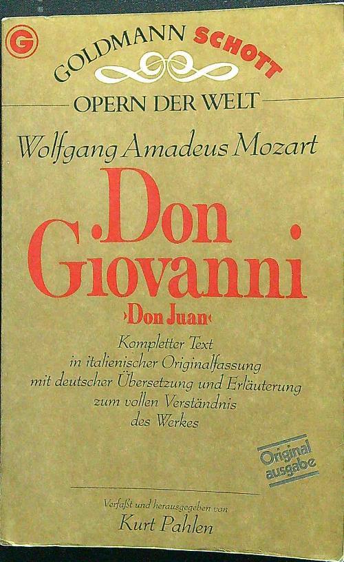 Don Giovanni - Wolfgang Amadeus Mozart - copertina
