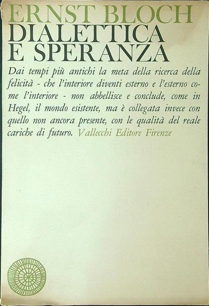 Dialettica e speranza - Ernst Bloch - copertina