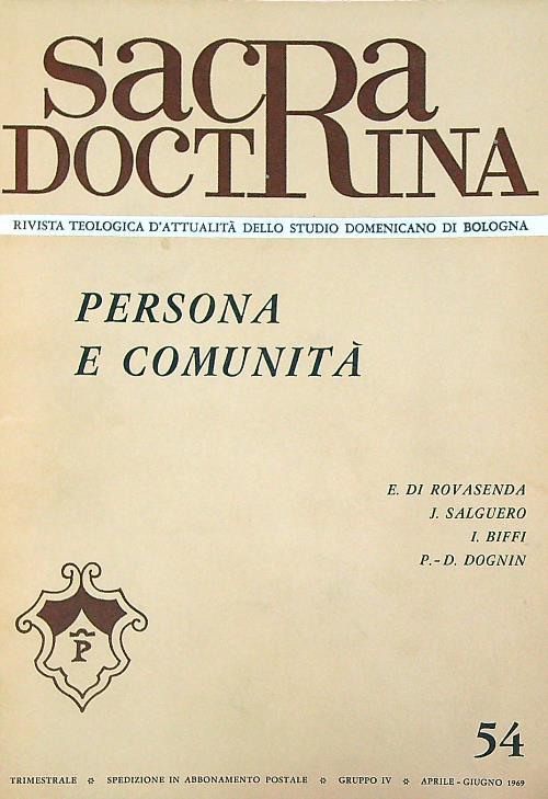 Sacra Doctrina 54/ Aprile-giugno 1969 - copertina