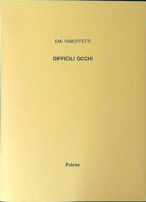 Difficili occhi - Emi Rabufferri - copertina