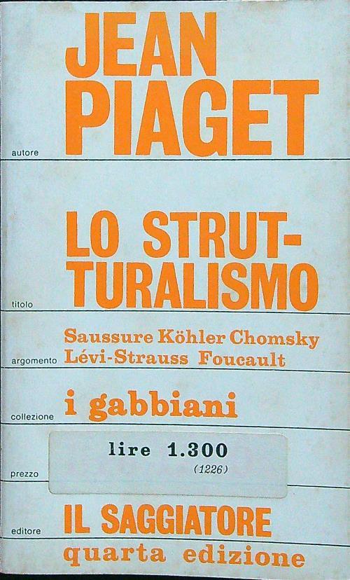 Lo strutturalismo - Jean Piaget - copertina