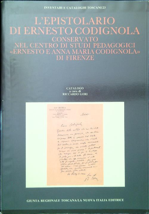 L' epistolario di Ernesto Codignola - Riccardo Riccardo Gori - copertina