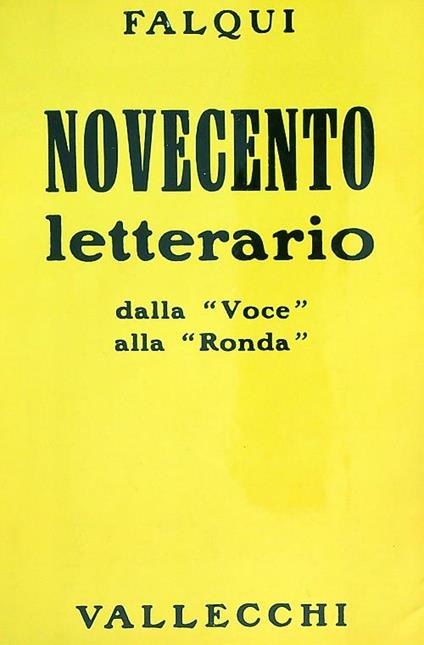 Novecento letterario - Enrico Falqui - copertina