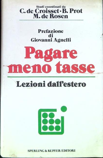 Pagare meno tasse - C. de Croisset - copertina