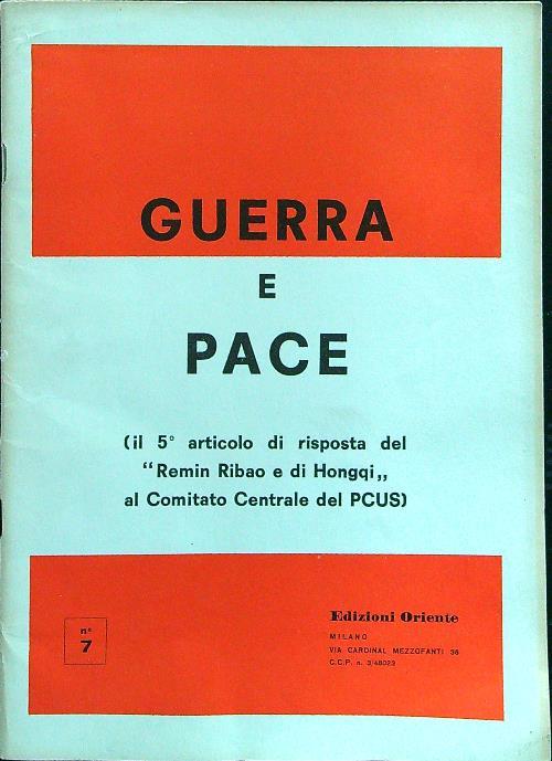 Guerra e pace n.7 - copertina