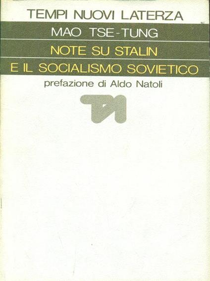 Note su Stalin e il socialismo sovietico - Mao Tse Tung - copertina