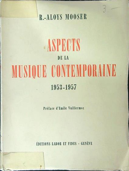 Aspects de la musique contemporaine - R. Aloys Mooser - copertina