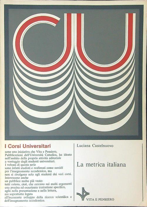 La  metrica Italiana - Luciana Castelnuovo - copertina